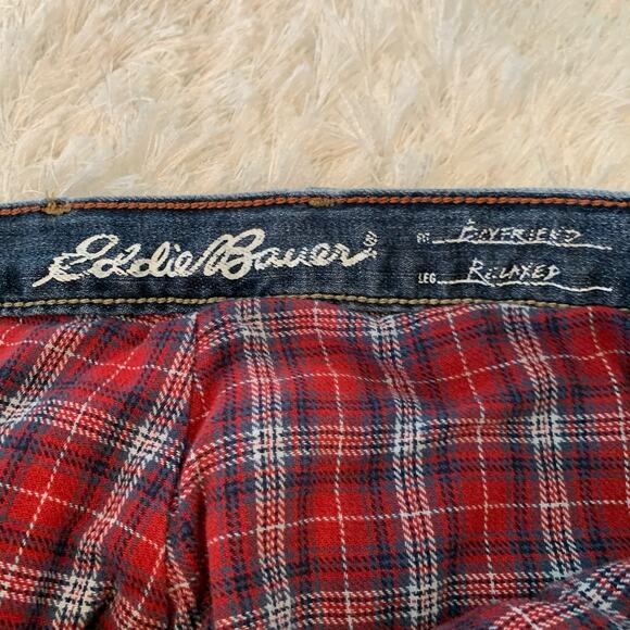 Eddie Bauer Flannel Lined Jeans Relaxed Boyfriend Sz 16 - Picture 4 of 7